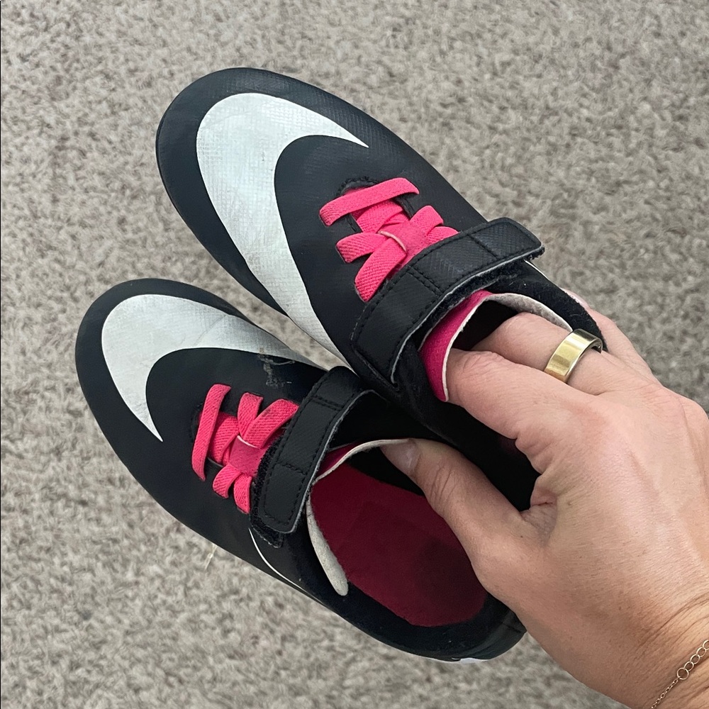 Nike Black and White cleats -size 12.5